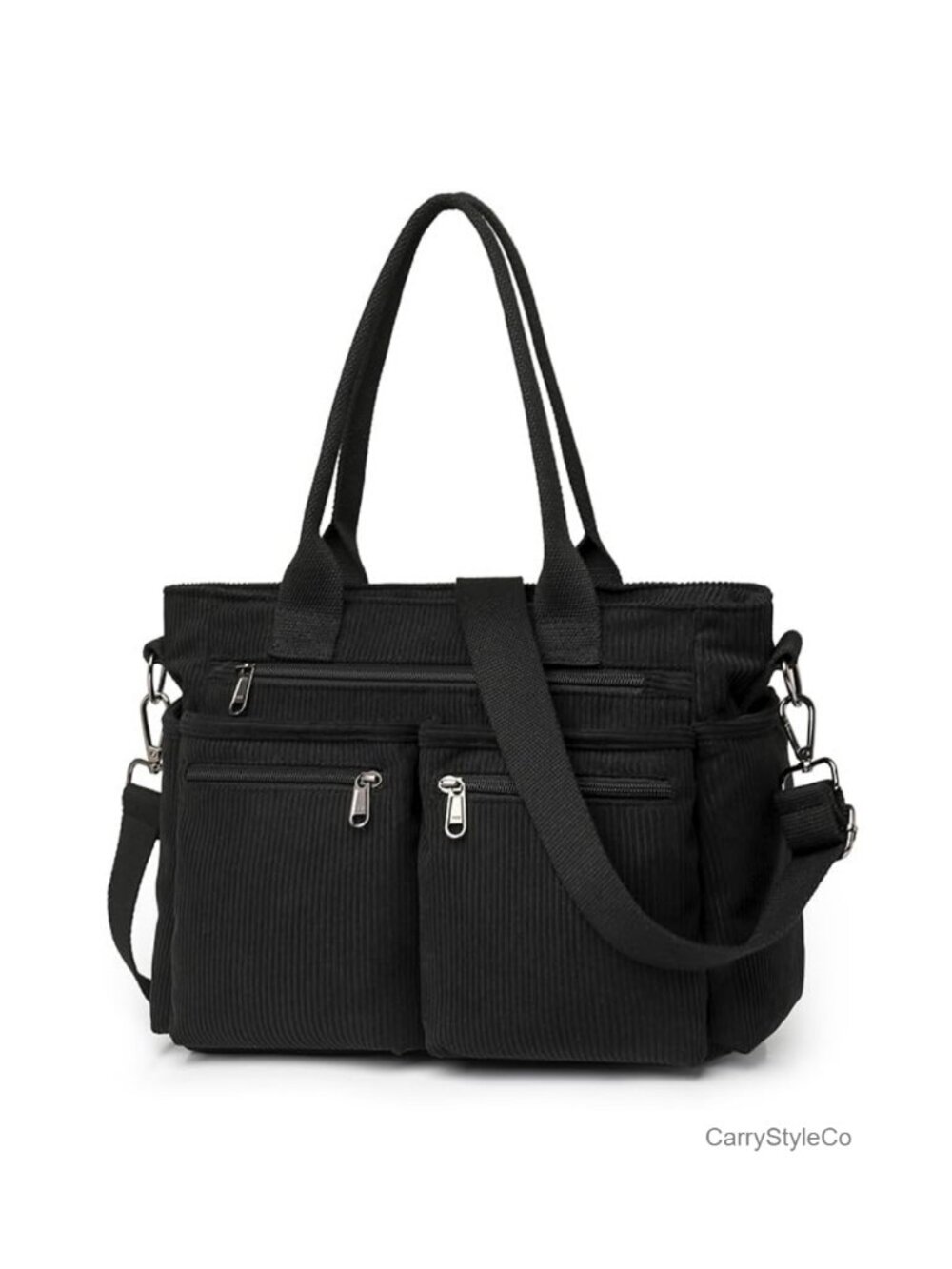 Corduroy Crossbody Tote Bag Multi-Pocket Shoulder Bag for Women